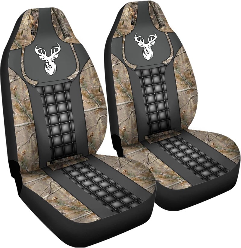 Howilath Forest Deer Pattern Front Seat Cover 2 Pcs, Universal Vehicle Seat Protector Mat Covers, Fit Most Cars, Sedan, SUV, Van Truck - Image 3